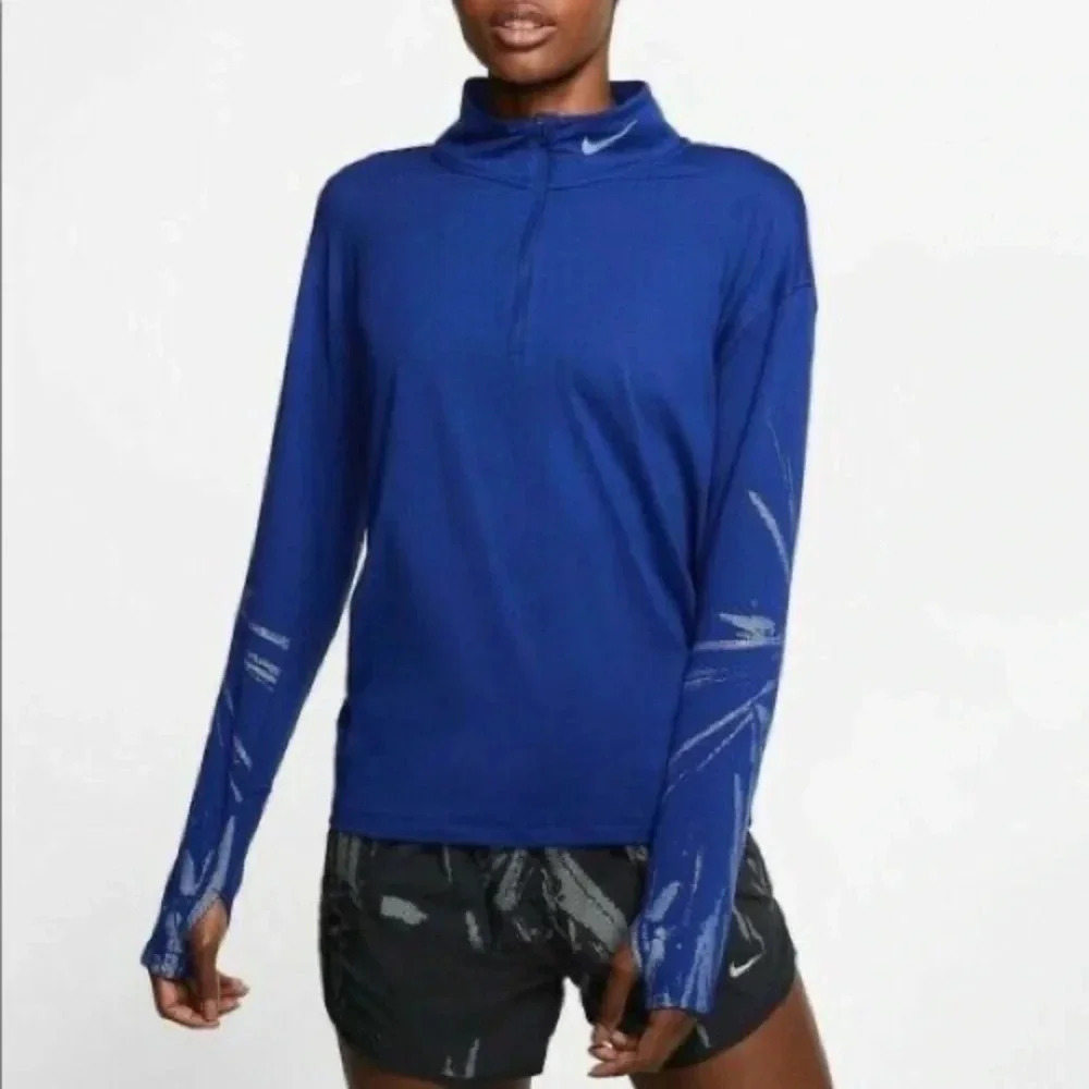 Nike Women Element 1/2 Zip Flash Running Top Blue, size  Medium